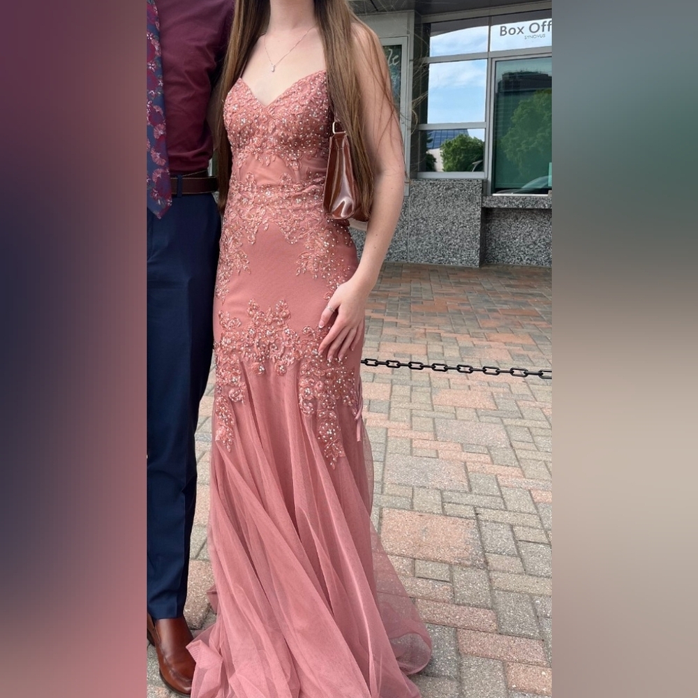 Size 0 Rose Mermaid Prom Dress